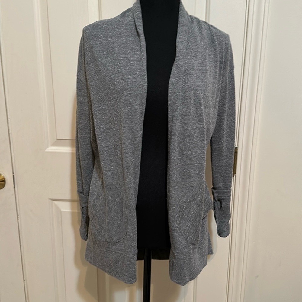 Like New Alternative Earth Gray Medium sweatshirt cardigan with thumb holes